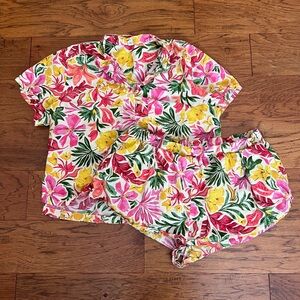 Old Navy Floral Print Sleepwear Set - Pink, Yellow, Green